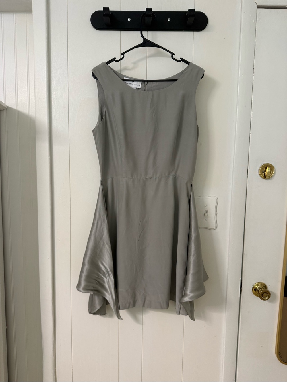 Saks Fifth Avenue Silver Sleeveless Asymmetrical Hem Dress - Picture 2 of 6